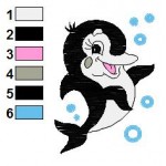 Animal Baby Dolphin Embroidery Design